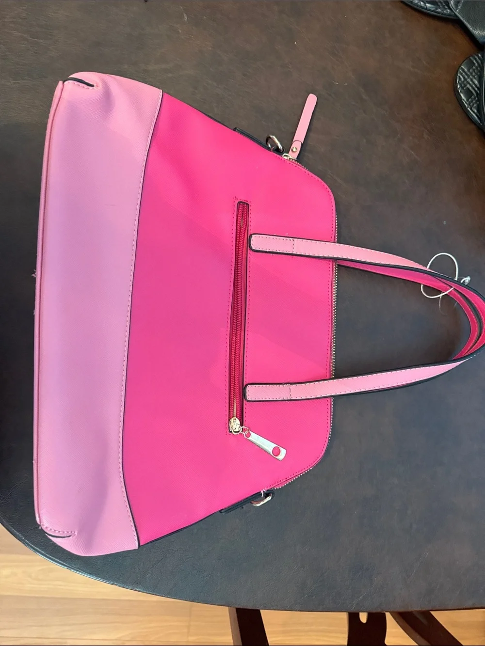 Source Unknown Two-Tone Hot Pink and Light Pink Tote
